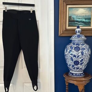 Vintage Women’s Schoeller Switzerland Black Wool Blend Stirrup Ski Pants Size 12